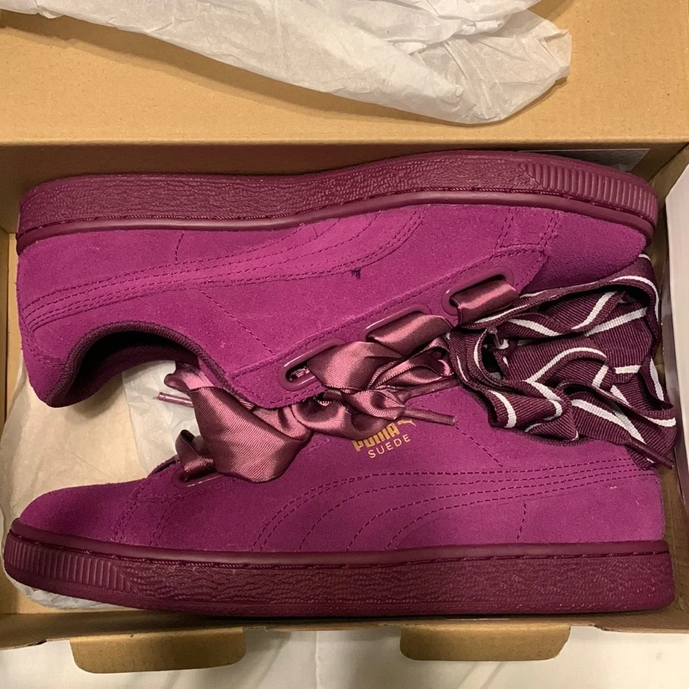 Puma Suede Heart Satin Sneakers - Picture 1 of 2
